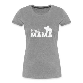 Wild Mama Bär Wald Tier - Frauen Premium Bio T-Shirt - Navy - Vorne - Mia (176cm)