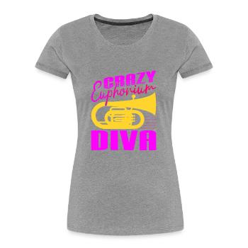 Crazy Euphorium Diva Baritone Player Gifts - Women's Premium Organic T-Shirt - navy - Front - Mia (176cm)