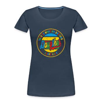 Beste Tochter so sieht eine Familie Retro Geschenk - Frauen Premium Bio T-Shirt - Navy - Vorne - Mia (176cm)