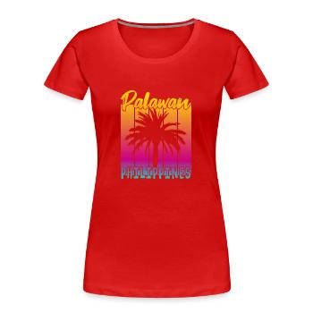 Palawan Philippines Sunset - Women's Premium Organic T-Shirt - navy - Front - Mia (176cm)
