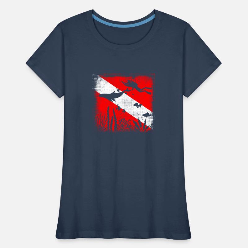 Scuba Dive Flag Deep Diving Divemaster Instructeur T-shirt bio Premium Femme