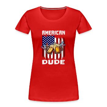 4th Of July Proud American Dude US Flag Pride - Frauen Premium Bio T-Shirt - Navy - Vorne - Mia (176cm)