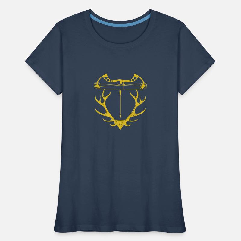 Hirsch Schädel Compound Bogen Elch Jagd Frauen Premium Bio T-Shirt