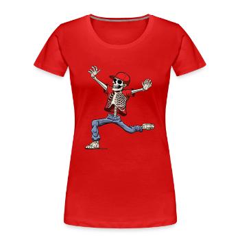 Tanzendes Skelett Hip-Hop - Frauen Premium Bio T-Shirt - Navy - Vorne - Mia (176cm)