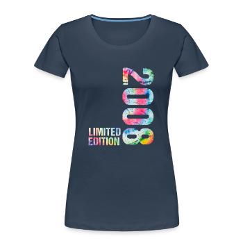 18 JAHRE 18. GEBURTSTAG LIMITED EDITION 2008 - Frauen Premium Bio T-Shirt - Navy - Vorne - Mia (176cm)