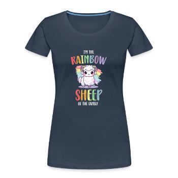 Rainbow Sheep LGBT Lesbisch Schwule Community Stolz - Frauen Premium Bio T-Shirt - Navy - Vorne - Mia (176cm)