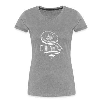 I'd Hit That Table Tennis Vintage Sports Ping Pong - Frauen Premium Bio T-Shirt - Navy - Vorne - Mia (176cm)