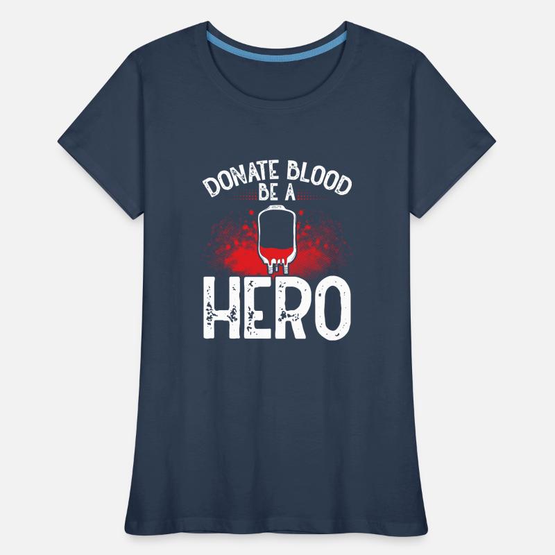 Spende Blut, Sei Ein Held Frauen Premium Bio T-Shirt
