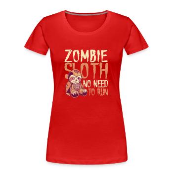 Zombie Sloth: No Need to Walk Desire - Women's Premium Organic T-Shirt - navy - Front - Mia (176cm)