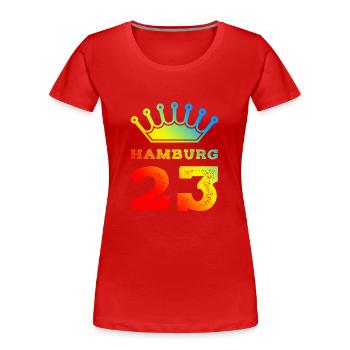 Hambourg 23 Maillot 2023 - T-shirt bio Premium Femme - bleu marine - Devant - Mia (176cm)