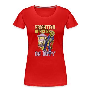 Terrible policemen on duty Policeman Hallowe - Women's Premium Organic T-Shirt - navy - Front - Mia (176cm)
