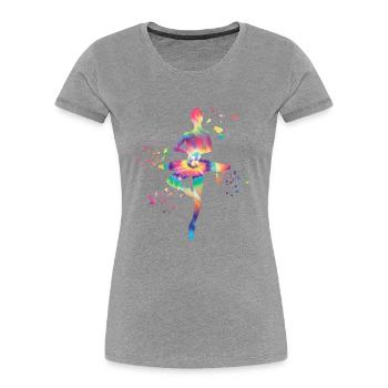 Ballet Danseuse Colorsplash Ballerina - T-shirt bio Premium Femme - bleu marine - Devant - Mia (176cm)