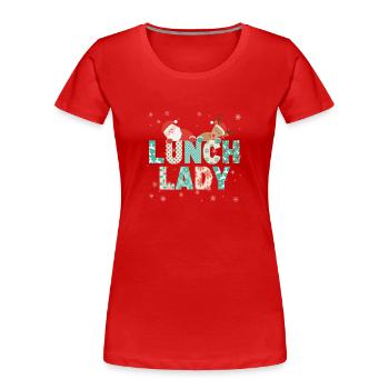 Mittagessen Dame Lustige Weihnachtsbaum Weihnacht - Frauen Premium Bio T-Shirt - Navy - Vorne - Mia (176cm)