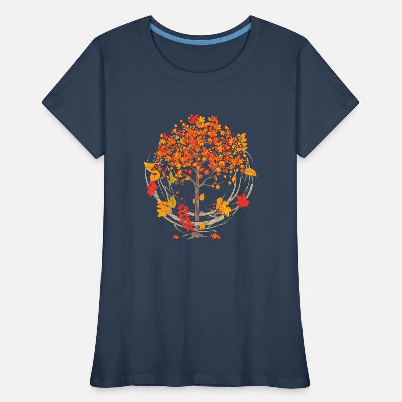 Feuillage de forêt coloré Feuillage Cadeau Automne T-shirt bio Premium Femme
