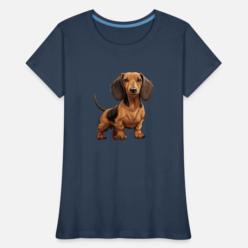 Dackel, Dachshund oder Teckel Niedlicher Jagdhund Frauen Premium Bio T-Shirt