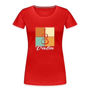 Geige - Frauen Premium Bio T-Shirt - Navy - Vorne - Mia (176cm)