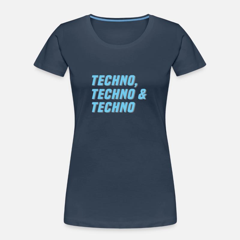 Techno Techno Techno - Frauen Premium Bio T-Shirt - Navy