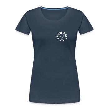 Snow Golf Chest Pockets Design - Women's Premium Organic T-Shirt - navy - Front - Mia (176cm)