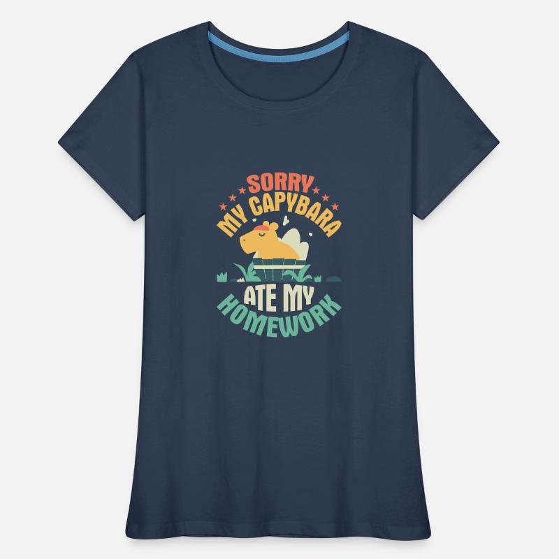 Désolé, mon capybara a mangé mes devoirs Capibara propriétaire T-shirt bio Premium Femme