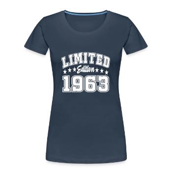 Édition limitée 1963 - T-shirt bio Premium Femme - bleu marine - Devant - Mia (176cm)