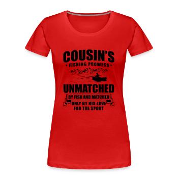 Pêche Cousin Pêcheur Cousins Drôle Poisson Perfec - T-shirt bio Premium Femme - bleu marine - Devant - Mia (176cm)