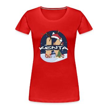 Impressionnant Kenta nom w chapeau de père Noël dans le thème de Noël - T-shirt bio Premium Femme - bleu marine - Devant - Mia (176cm)