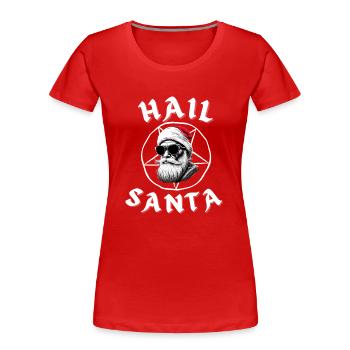 Heil Weihnachtsmann Lustige Alternative Gothic Weihnachten Design - Frauen Premium Bio T-Shirt - Navy - Vorne - Mia (176cm)