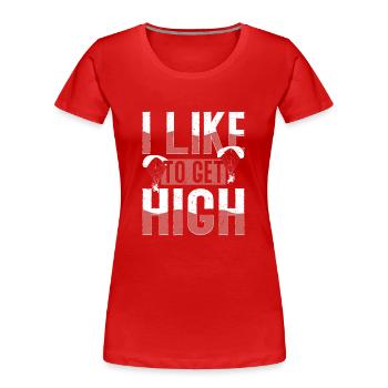 I Like To Get High Skydiver Parachute - Women's Premium Organic T-Shirt - navy - Front - Mia (176cm)