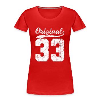 33 Original 91 Jahren Mann Frau Geburtstag - Frauen Premium Bio T-Shirt - Navy - Vorne - Mia (176cm)