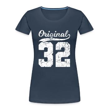 32 Original 92 Jahren Mann Frau Geburtstag - Frauen Premium Bio T-Shirt - Navy - Vorne - Mia (176cm)