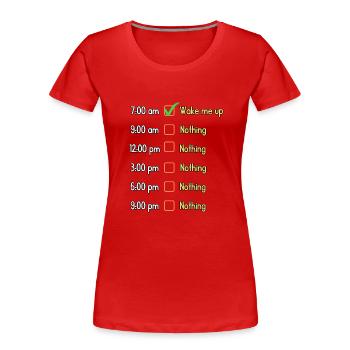 Dinge, die man tagsüber tun kann | Lustiges Design - Frauen Premium Bio T-Shirt - Navy - Vorne - Mia (176cm)