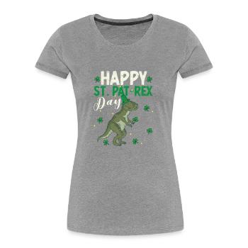 Joyeux jour St.Pat-Rex Saint Patrick dinosaure - T-shirt bio Premium Femme - bleu marine - Devant - Mia (176cm)