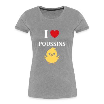 J'aime les poussins - T-shirt bio Premium Femme - bleu marine - Devant - Mia (176cm)