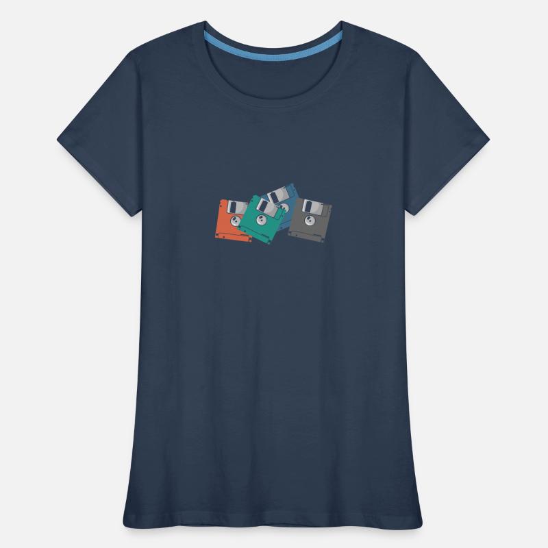 Disquettes colorées Rétro Memory Module Disk T-shirt bio Premium Femme