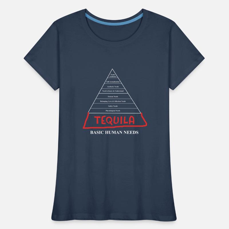 Tequila Basic Human Needs Pyramid Jeu de mots mexicain T-shirt bio Premium Femme