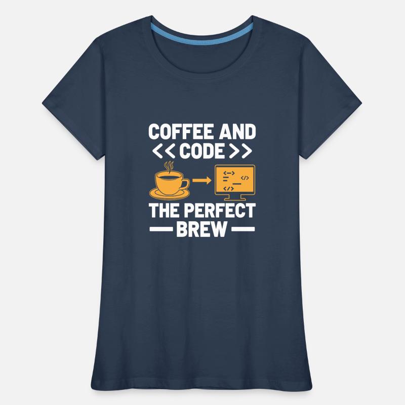 Café Codage Programmeur Codeur Développeur Nerd Coff T-shirt bio Premium Femme