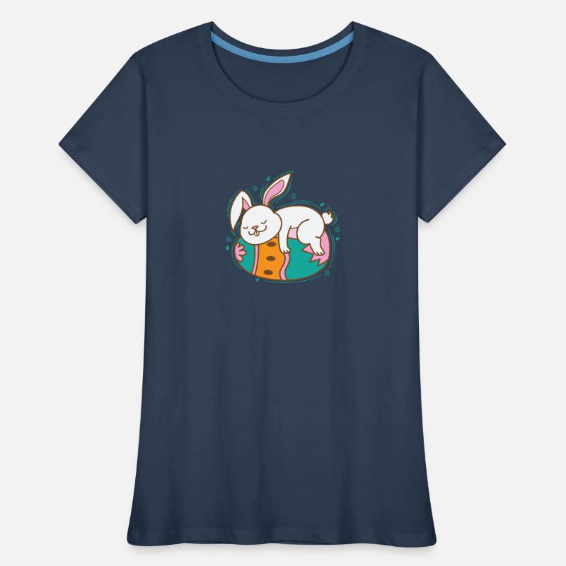 Easter Bunny on Easter Egg Spring Women's Premium Organic T-Shirt