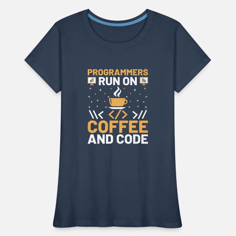 Kaffee-Codierung Programmierer Programmierer Entwickler Nerd Coff Frauen Premium Bio T-Shirt