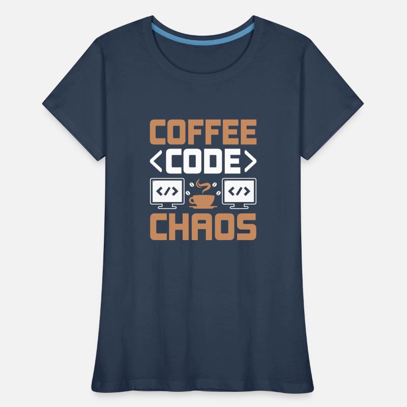 Coffee Coding Programmer Coder Developer Nerd Coff Women's Premium Organic T-Shirt