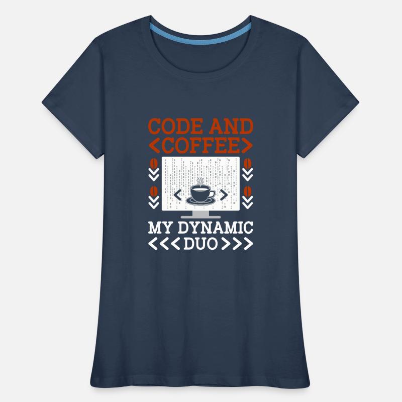Café Codage Programmeur Codeur Développeur Nerd Coff T-shirt bio Premium Femme