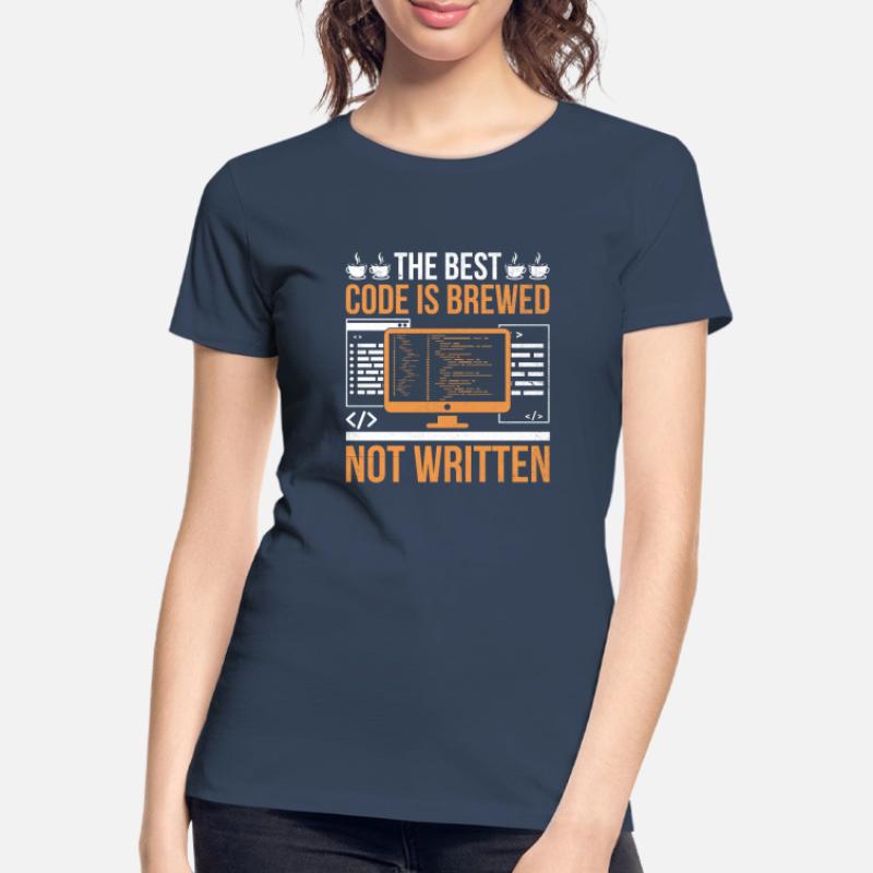 Kaffee-Codierung Programmierer Programmierer Entwickler Nerd Coff Frauen Premium Bio T-Shirt