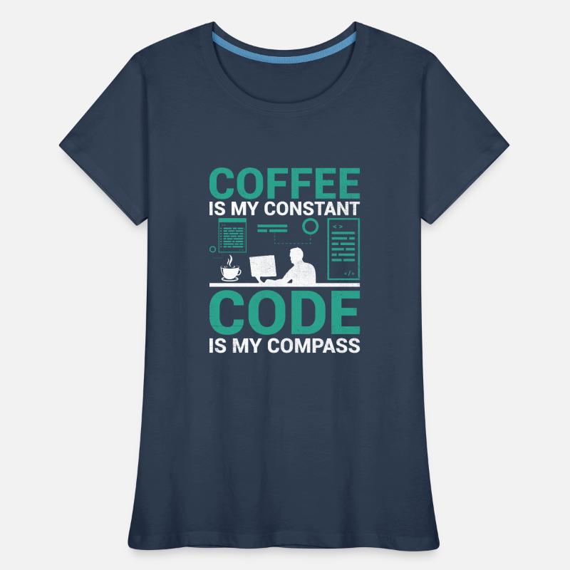 Café Codage Programmeur Codeur Développeur Nerd Coff T-shirt bio Premium Femme