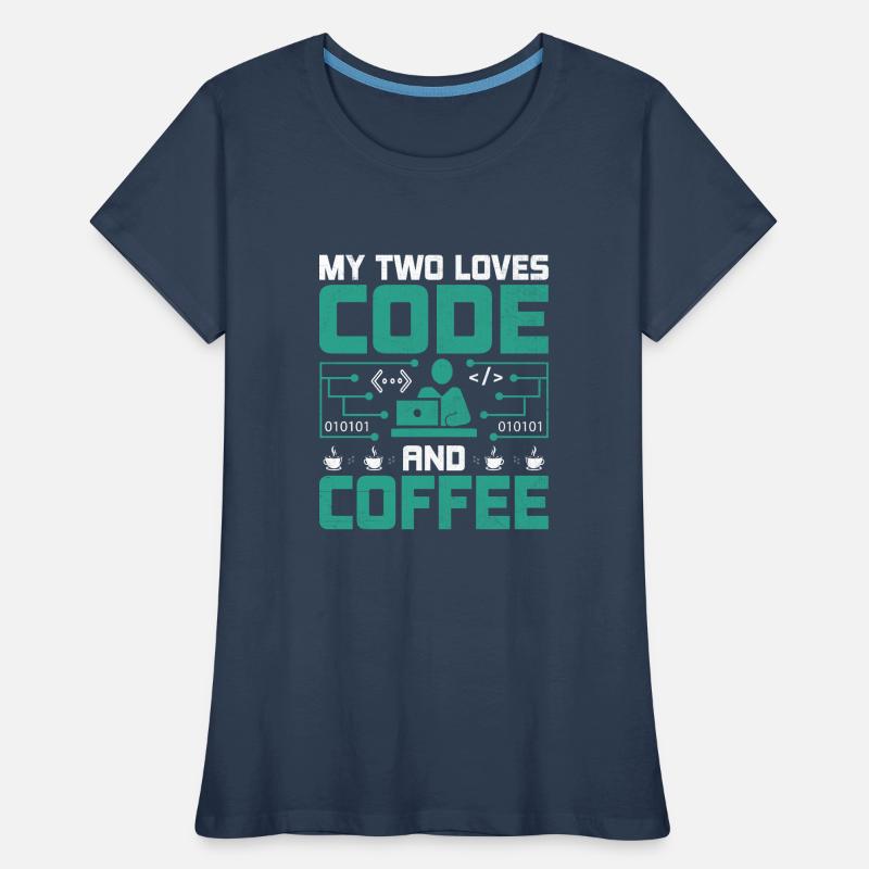 Kaffee-Codierung Programmierer Programmierer Entwickler Nerd Coff Frauen Premium Bio T-Shirt