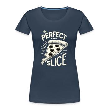 Funny pizza lover pizza enthusiast - Women's Premium Organic T-Shirt - navy - Front - Mia (176cm)