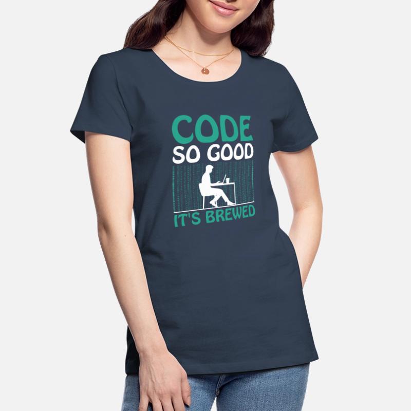Kaffee-Codierung Programmierer Programmierer Entwickler Nerd Coff Frauen Premium Bio T-Shirt