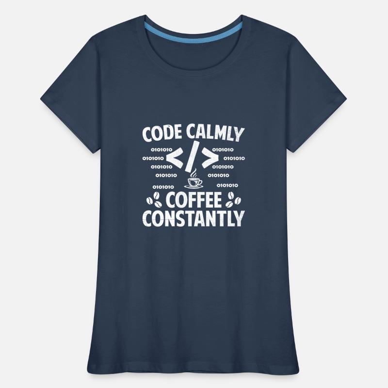 Café Codage Programmeur Codeur Développeur Nerd Coff T-shirt bio Premium Femme