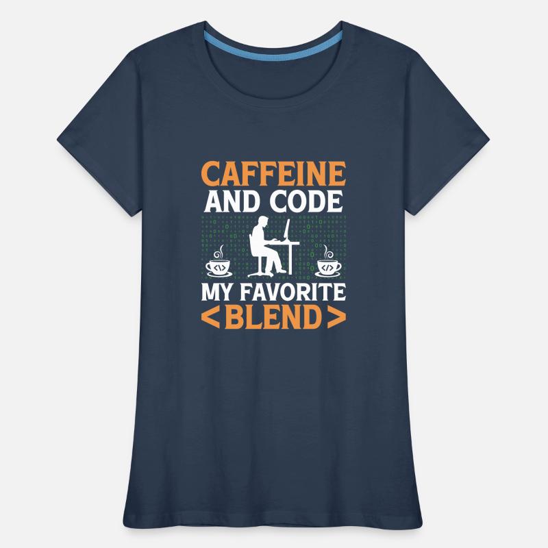 Café Codage Programmeur Codeur Développeur Nerd Coff T-shirt bio Premium Femme