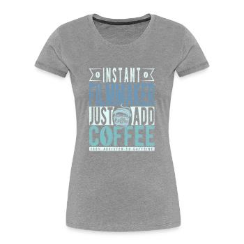 Instant Filmmaker Il suffit d’ajouter du café - T-shirt bio Premium Femme - bleu marine - Devant - Mia (176cm)