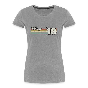 Retro Birthday Born In 2018 Slogan Phrase Quote - Women's Premium Organic T-Shirt - navy - Front - Mia (176cm)