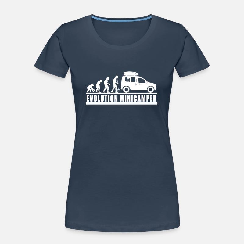 Evolution Minicamper Camping-Camper Microcamper - Frauen Premium Bio T-Shirt - Navy
